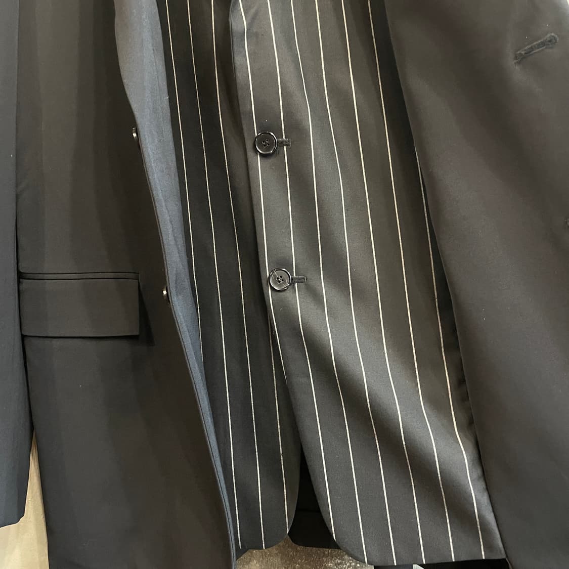 준지 핀스트라이프 레이어드 테일러드 자켓 상품이미지6