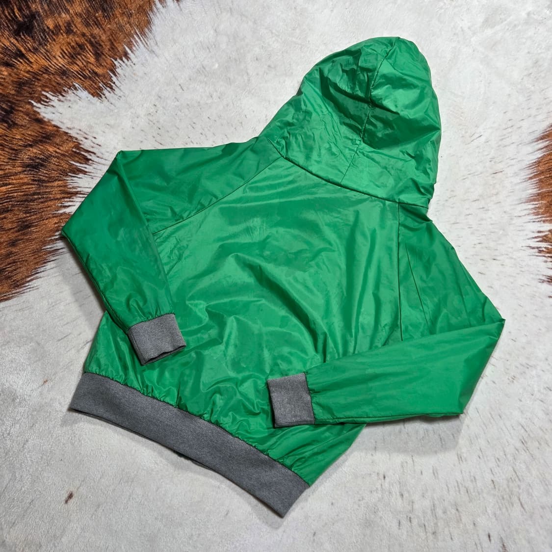 빈티지 패치 그린 바람막이 자켓 상품이미지5