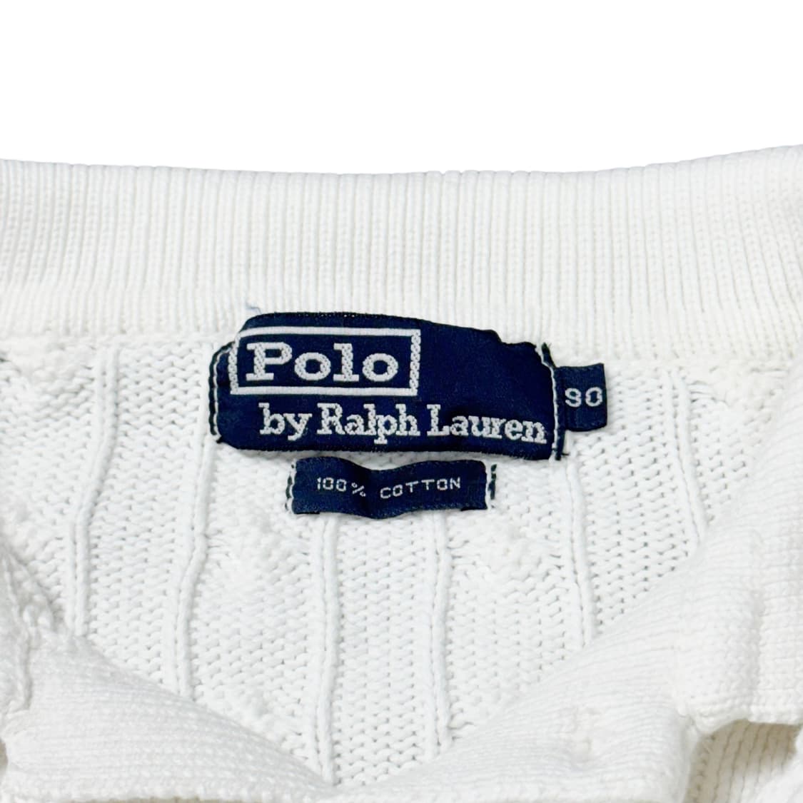 (90) 폴로 랄프로렌 케이블 카라 니트 화이트  상품이미지3