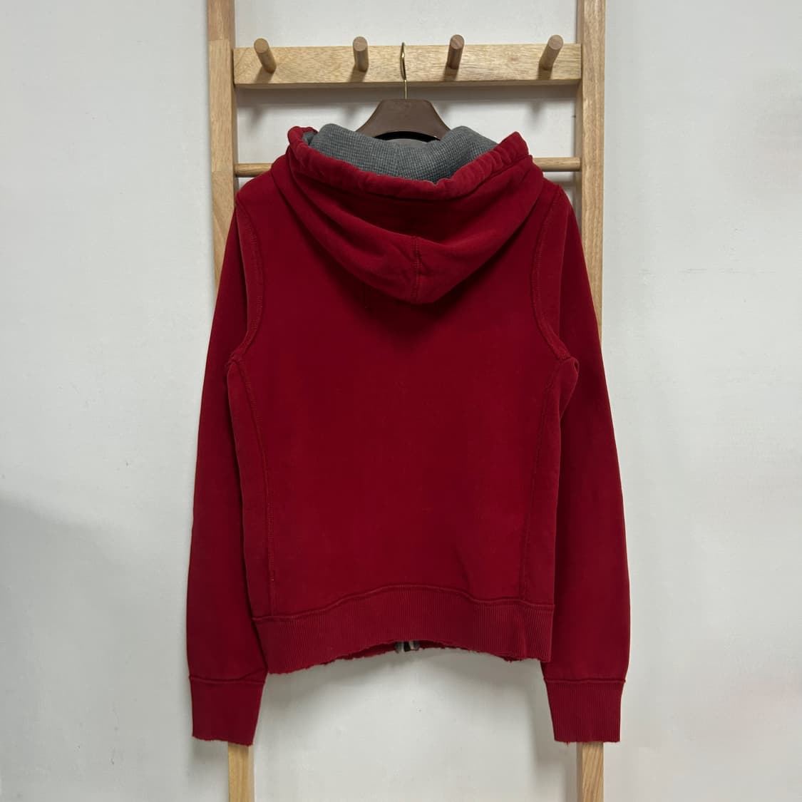아베크롬비 y2k 스웻 후드집업 딥버건디 상품이미지4
