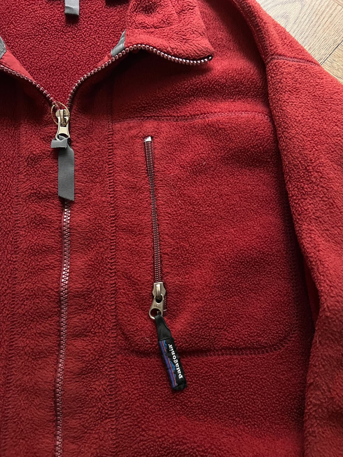 [M]90's 파타고니아 Made in USA 레드 플리스 자켓 상품이미지3