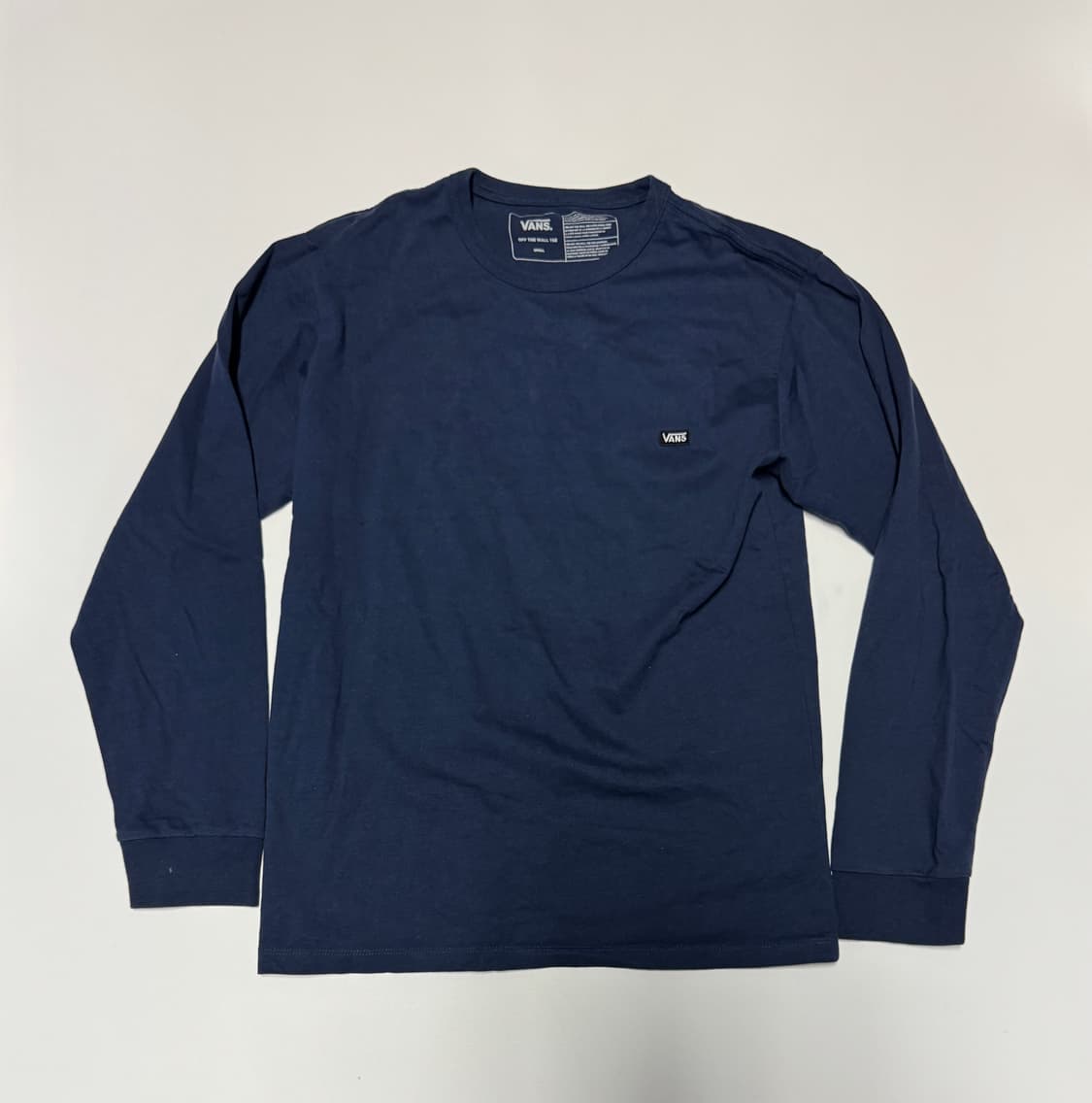 공용! 반스 Vans 스몰 로고 롱 슬리브 긴팔 티셔츠 S 네이비 상품이미지1