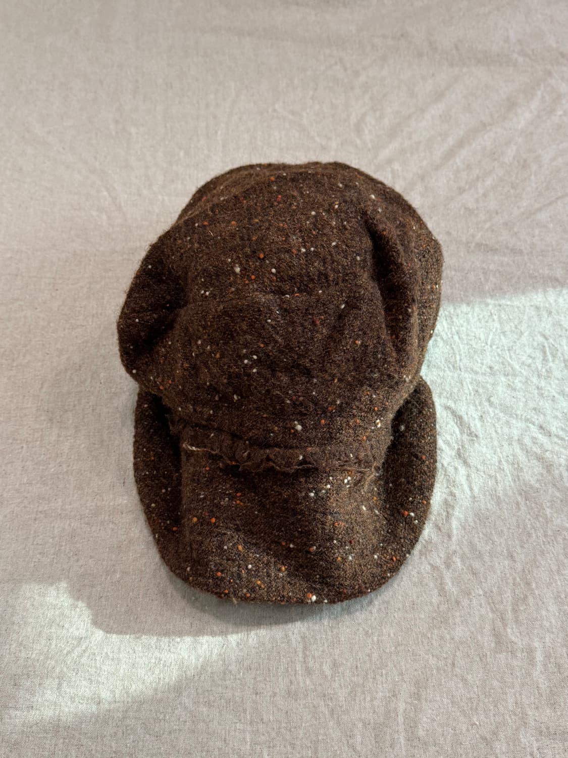 준야와타나베 03FW 브라운 울 트위드 뉴스보이 캡 상품이미지3