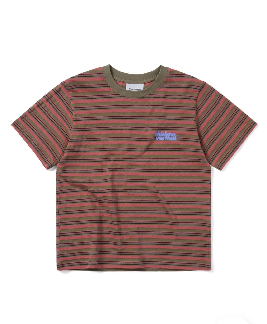 디스이즈네버댓 Striped W Tee Khaki 상품이미지1