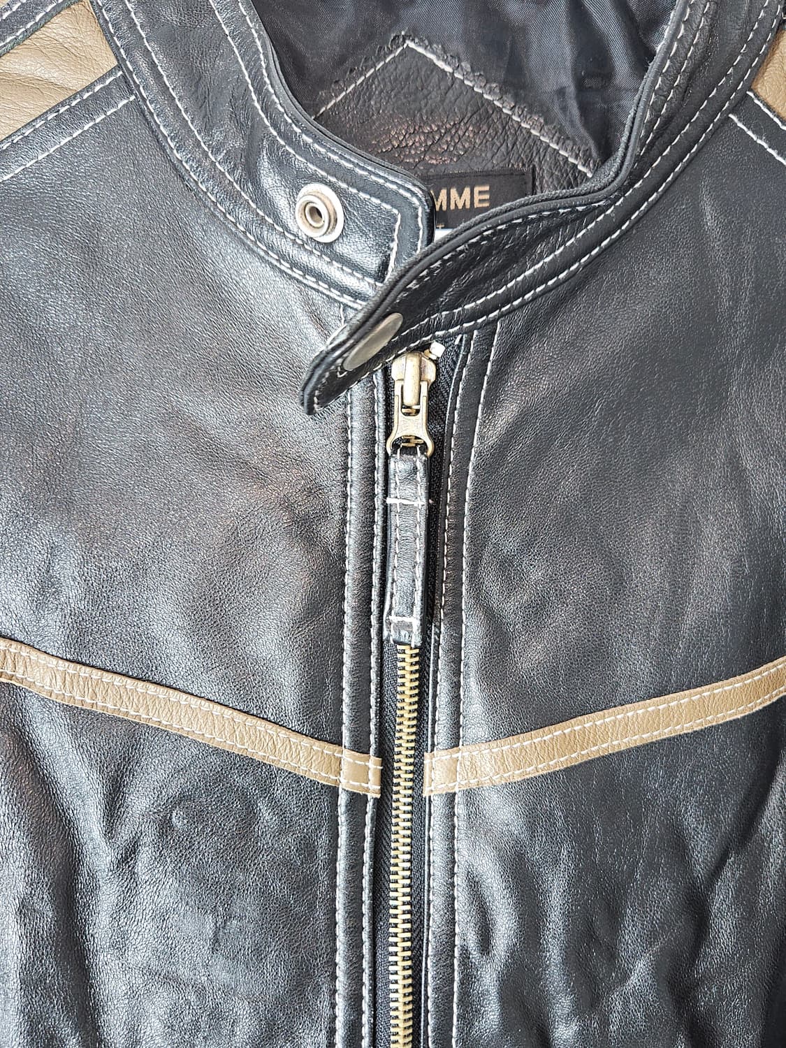 IMP옴므 산양가죽 레더자켓 가죽자켓 사이드라인 차이나넥 95 상품이미지5