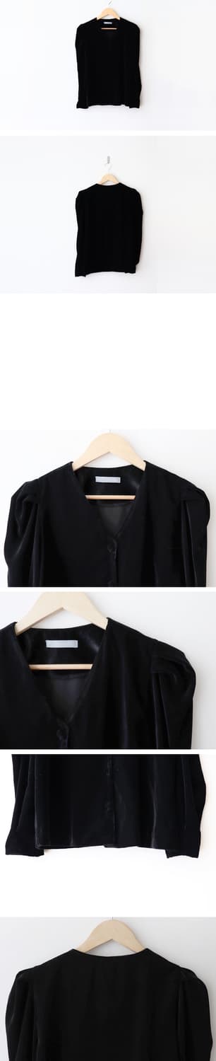 베리유 VERYYOU 브이넥 벨벳 블라우스(블랙) 새상품 상품이미지4