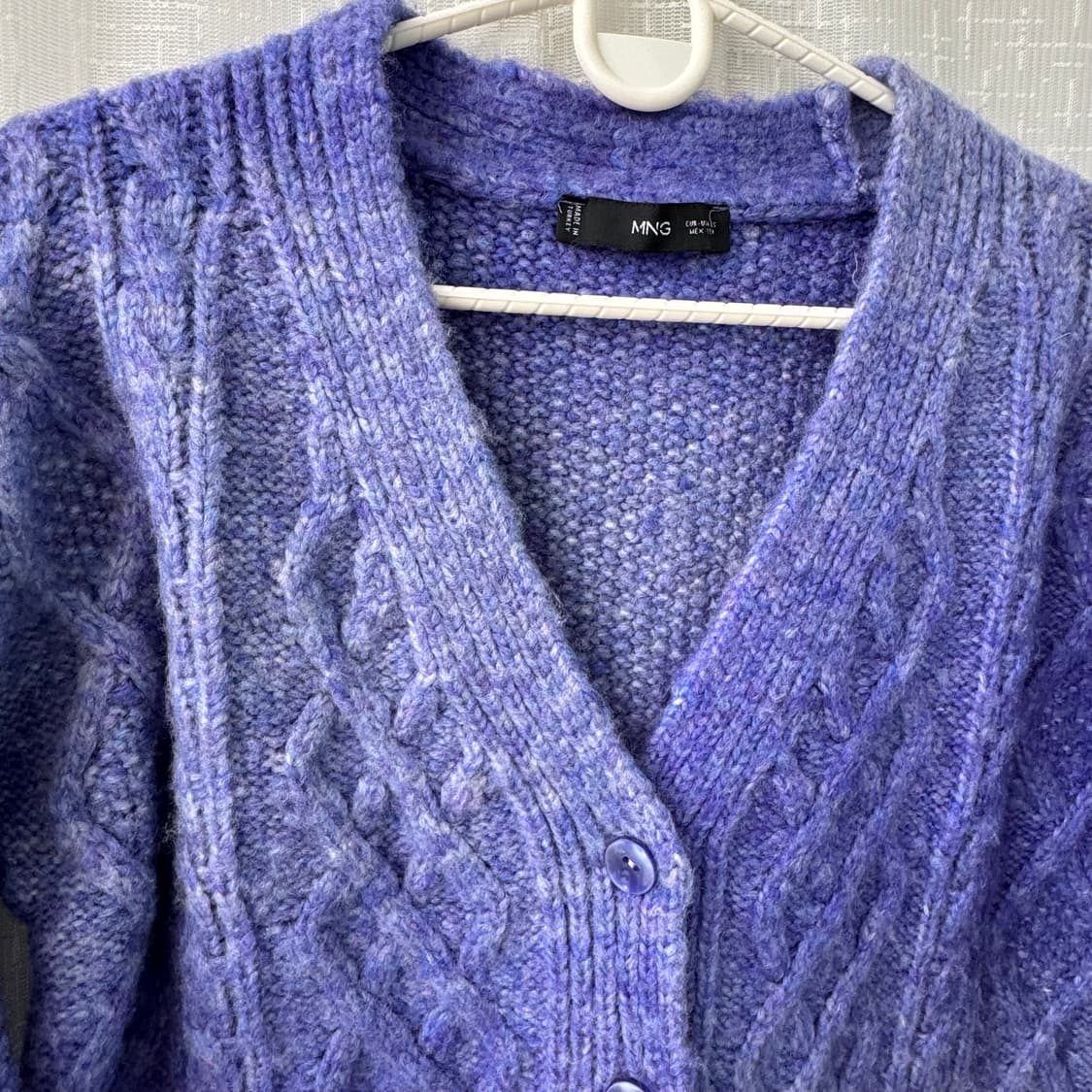 망고 퍼플 케이블 니트가디건 상품이미지7