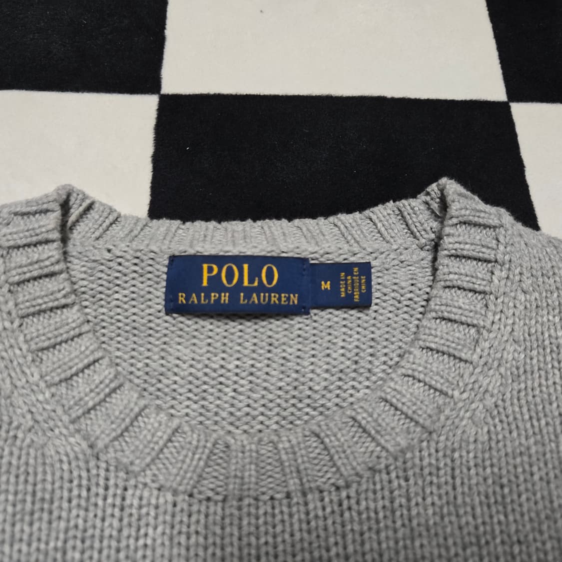 M 폴로랄프로렌 스펠아웃 라운드넥 니트 그레이 변요한니트 상품이미지3
