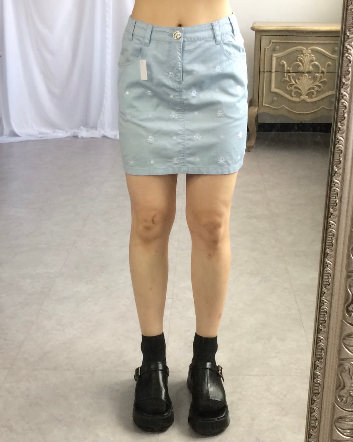 Skull pattern mini skirt 상품이미지5