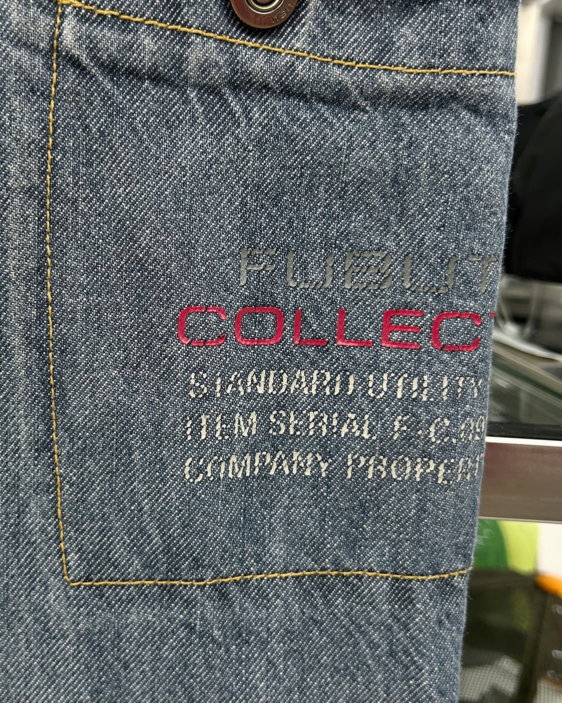 푸부 00s 카고 메쉬 포켓 와이드 데님 팬츠 상품이미지8