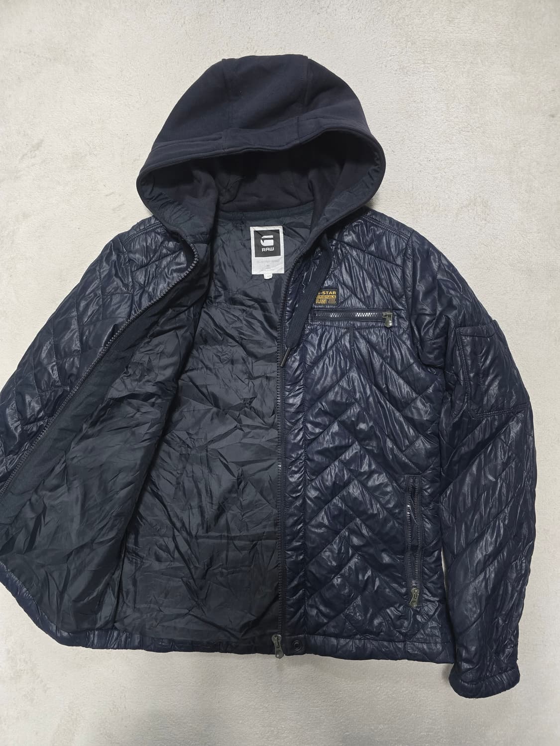 G-Star RAW 네이비 퀼팅 후드 패딩 자켓 M 상품이미지4