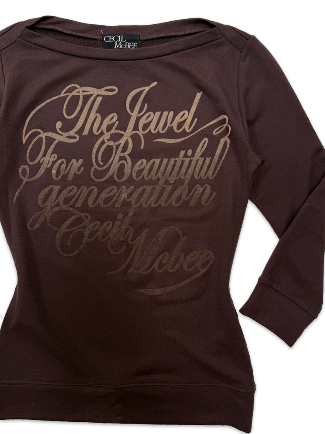 빈티지 Cecil McBee 브라운 레터링 슬림티 상품이미지2