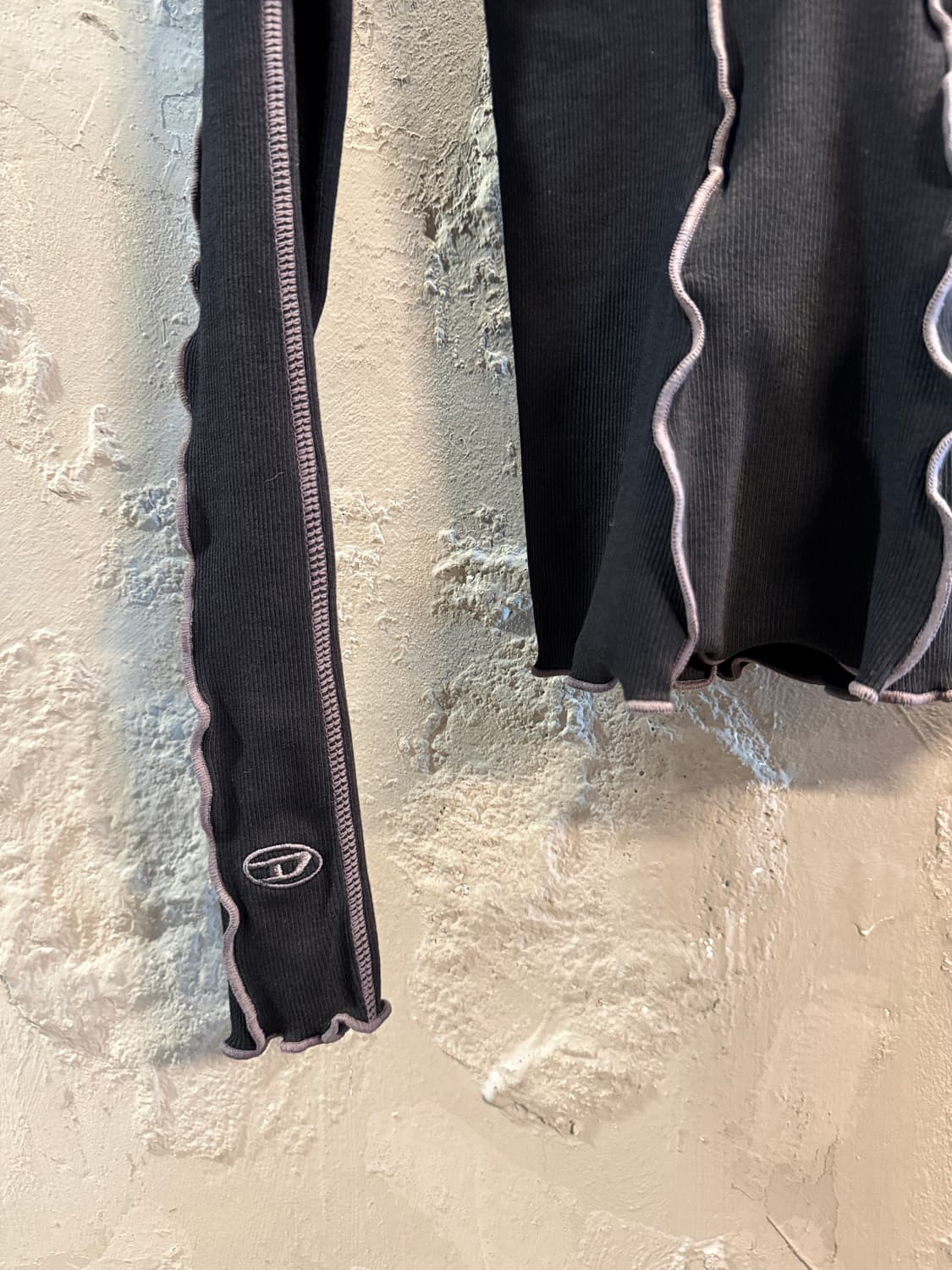 디젤 코르셋 훅 디테일 슬림 가디건 블랙 XS 상품이미지3