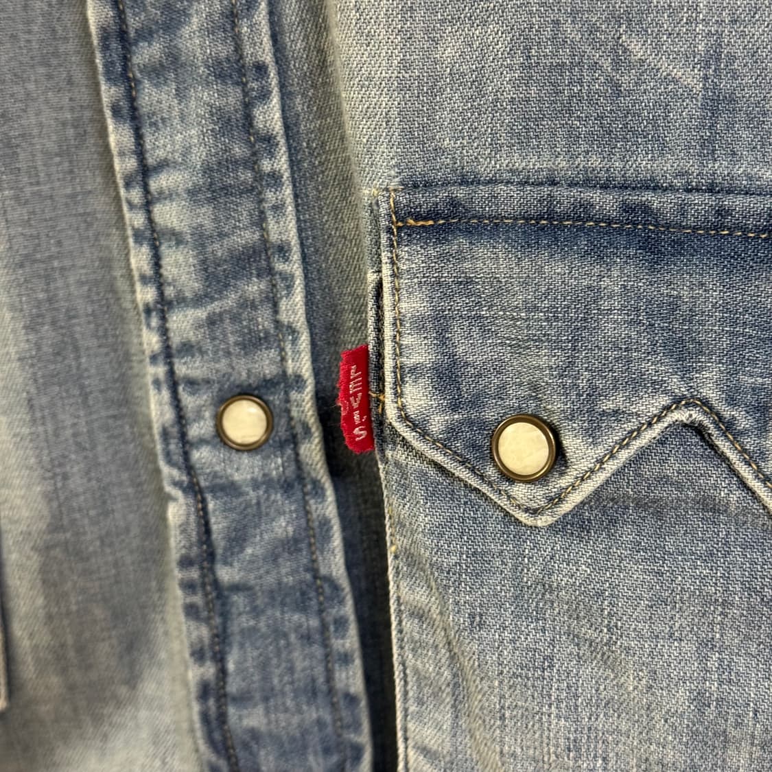 LVC 1955 리바이스 웨스턴 워싱 데님 셔츠 L 상품이미지3