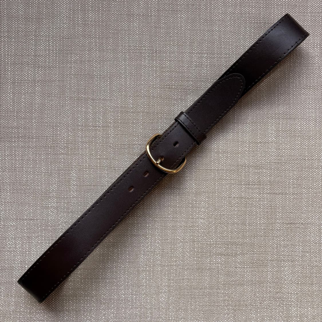 [35-36] 90s USA 다크 브라운 레더 솔리드 브라스 버클 벨트 상품이미지3