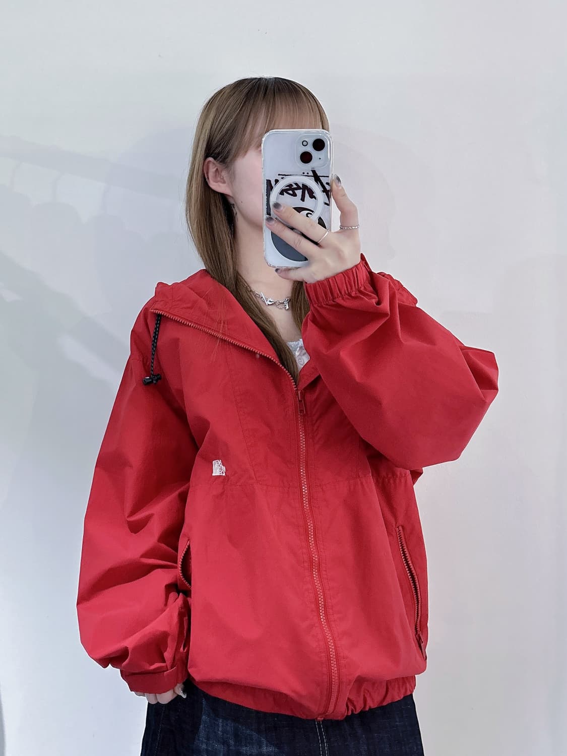 노스페이스 레드 바람막이 상품이미지1