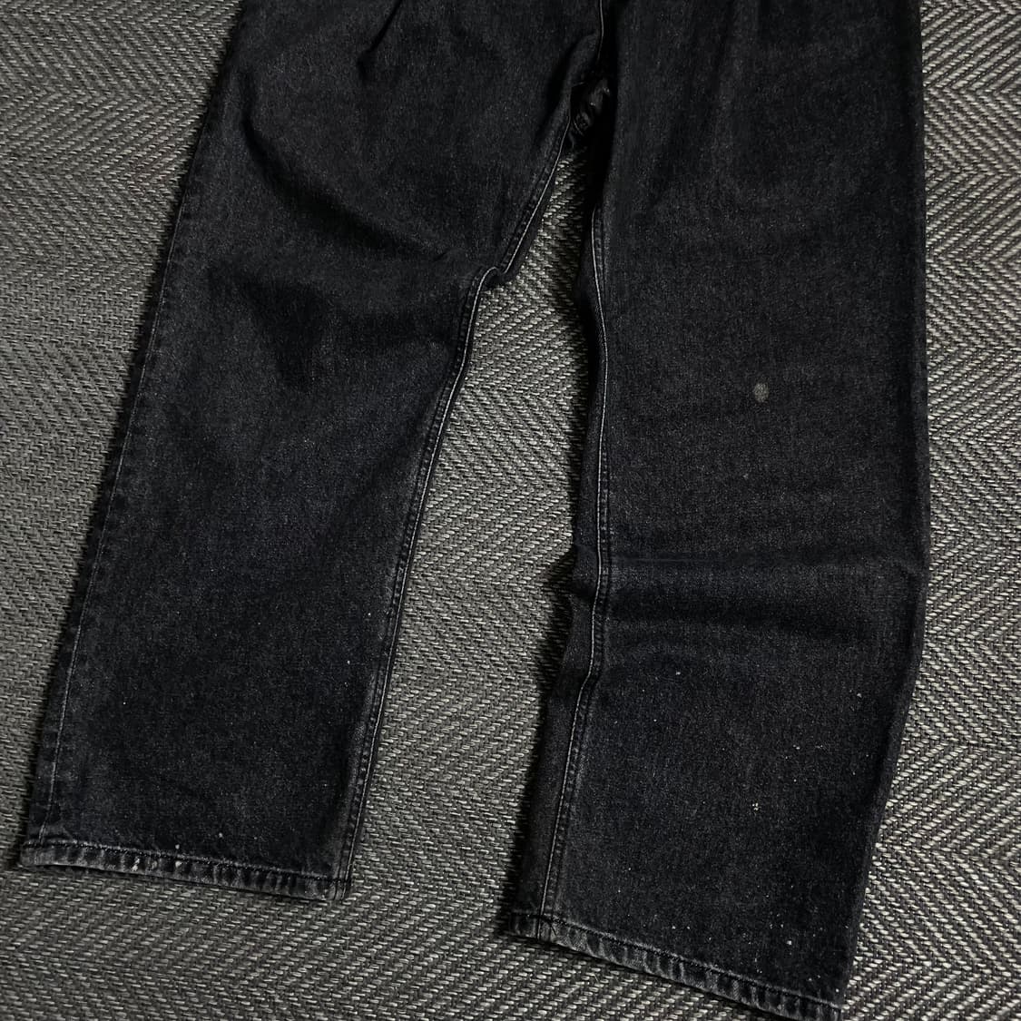 유니폼 브릿지 원턱 와이드 워시드 흑청 팬츠y 4889 상품이미지3