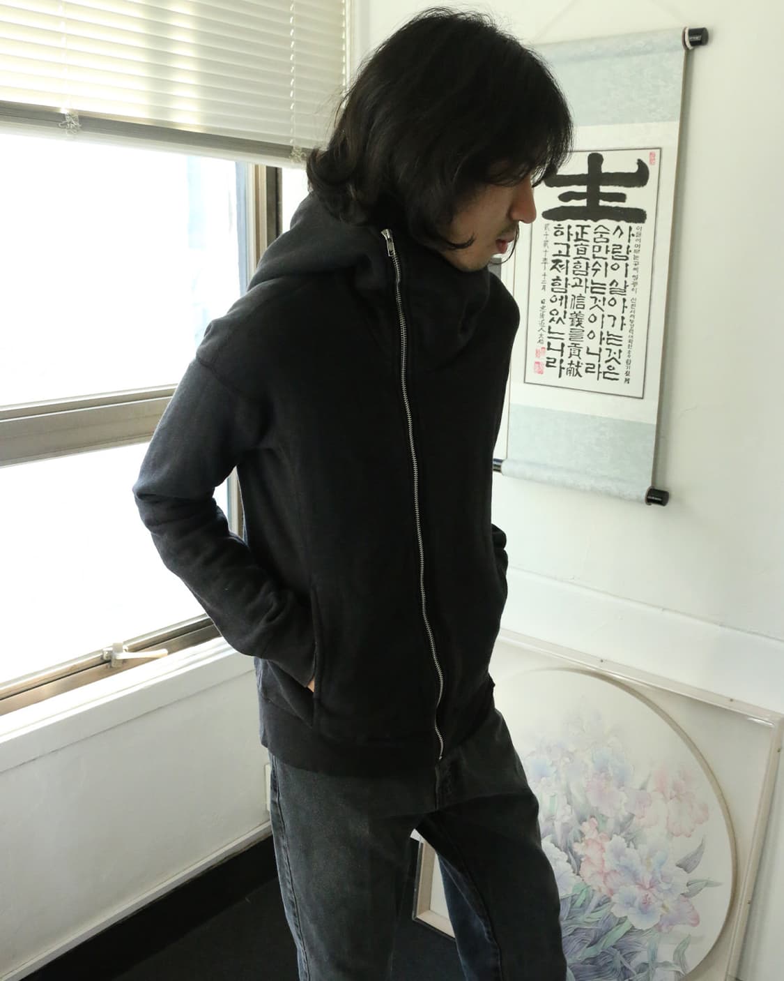 라드 뮤지션 비대칭 지퍼 후드 집업 상품이미지2