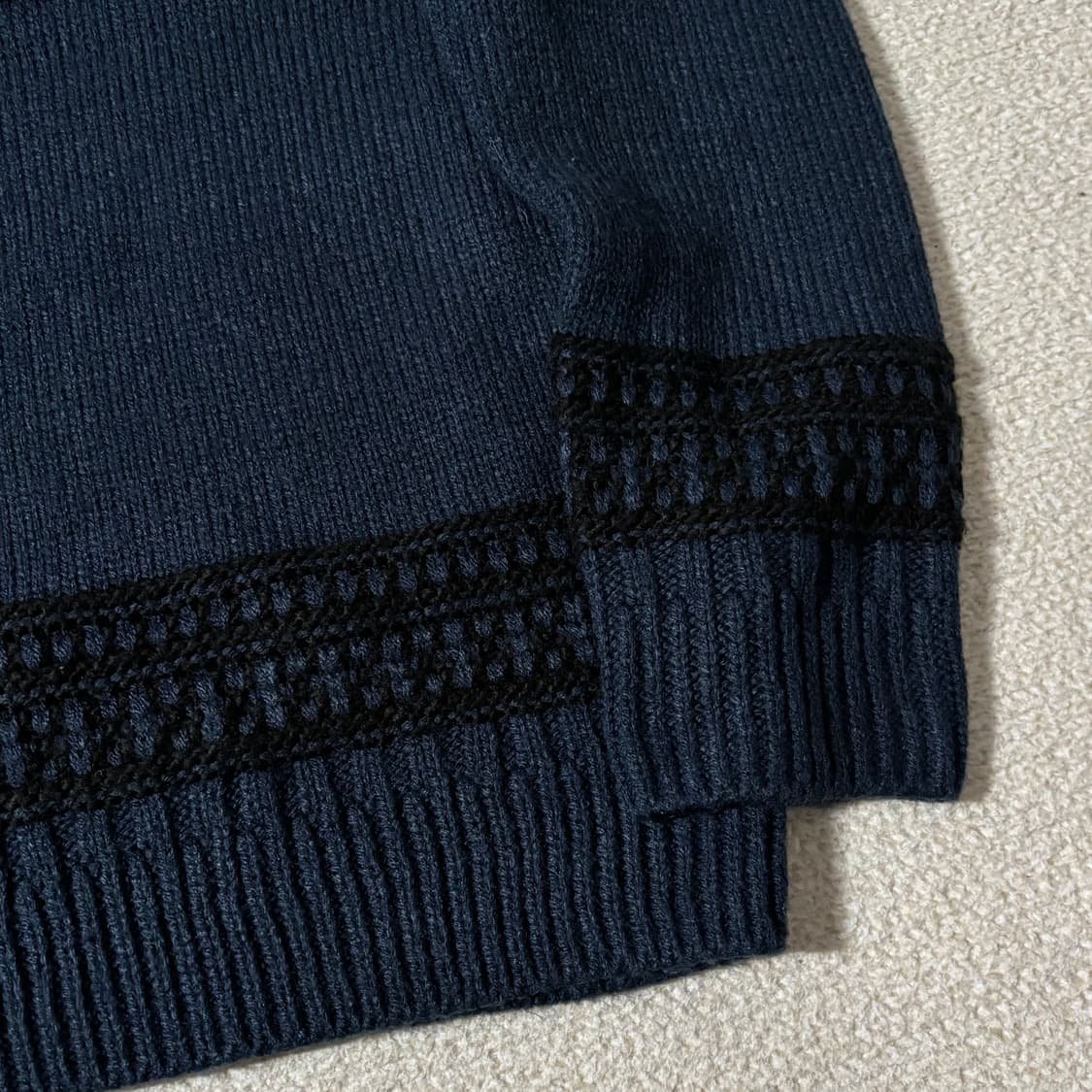 일본빈티지 다크블루 노르딕 패턴 니트 상품이미지3