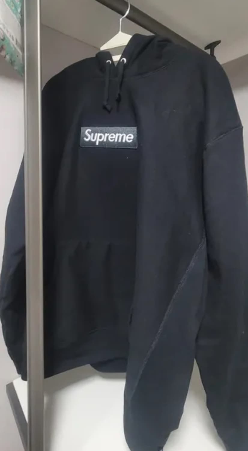 슈프림 블랙 박스로고 후드 상품이미지1