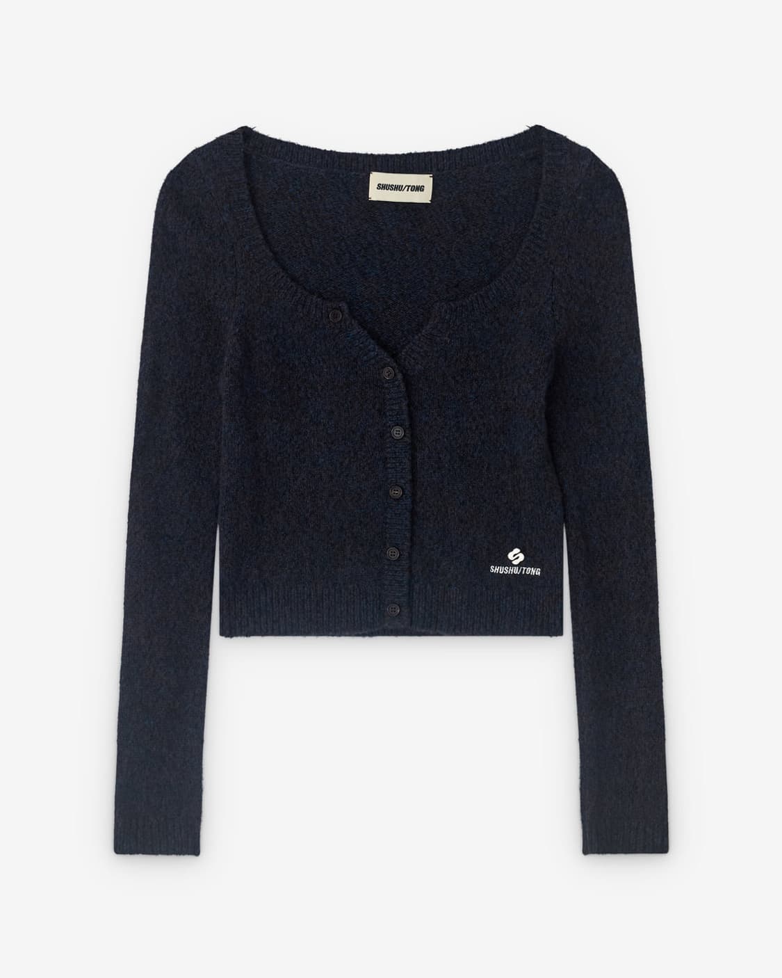 [6,8,10]슈슈통 25fw 와이드 라운드 넥 피티드 가디건/네이비 상품이미지1