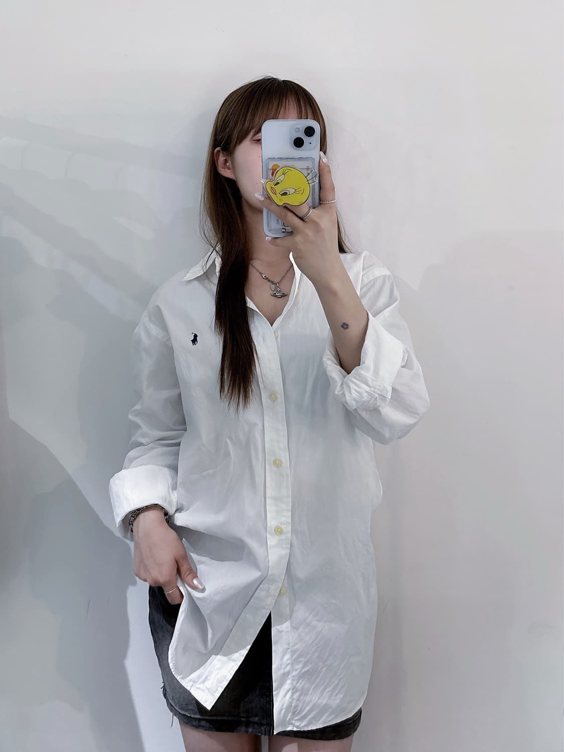 폴로랄프로렌 네이비포니 화이트 셔츠 상품이미지2
