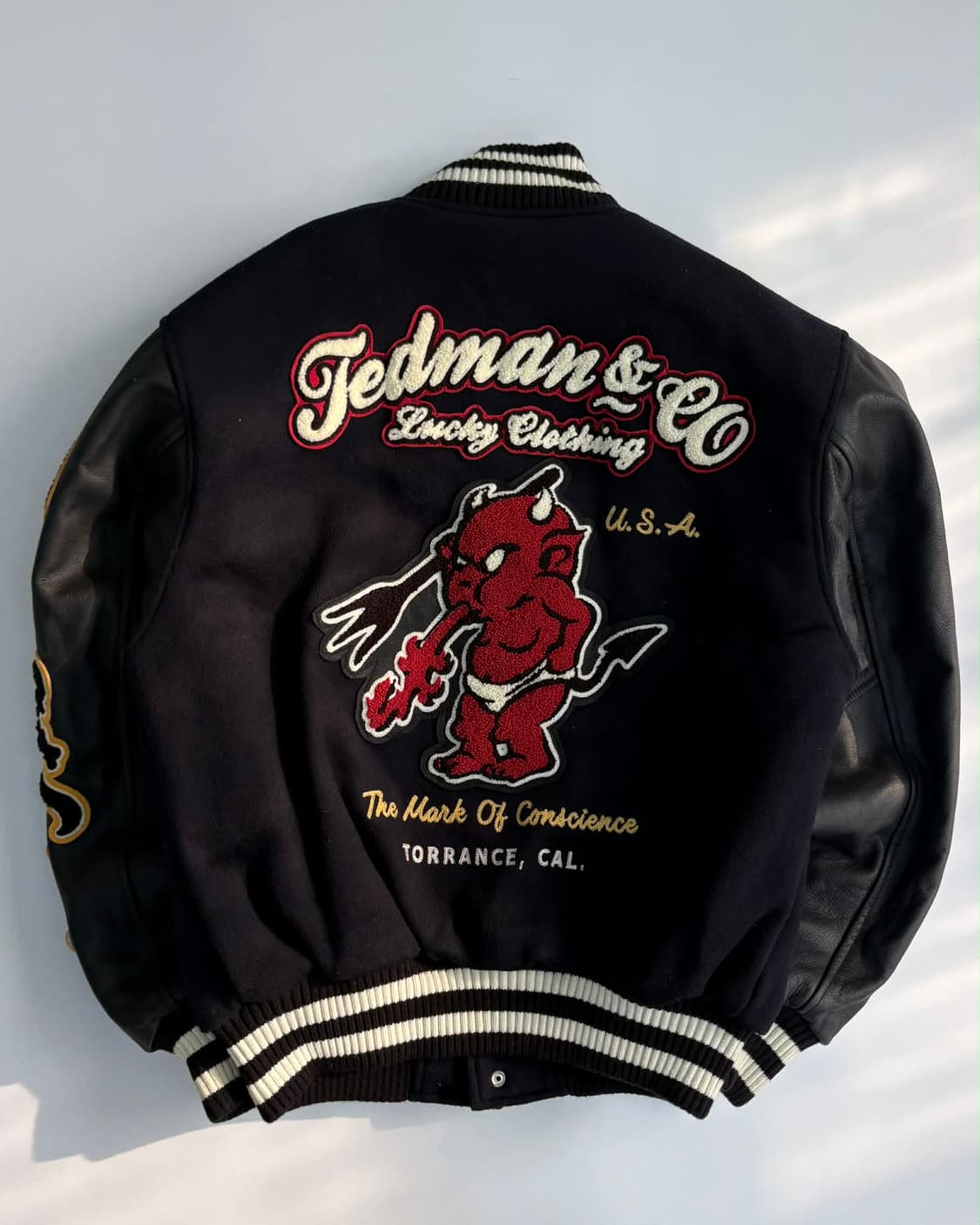 [44] 테드컴퍼니 테드맨 가죽 바시티 자켓 상품이미지3