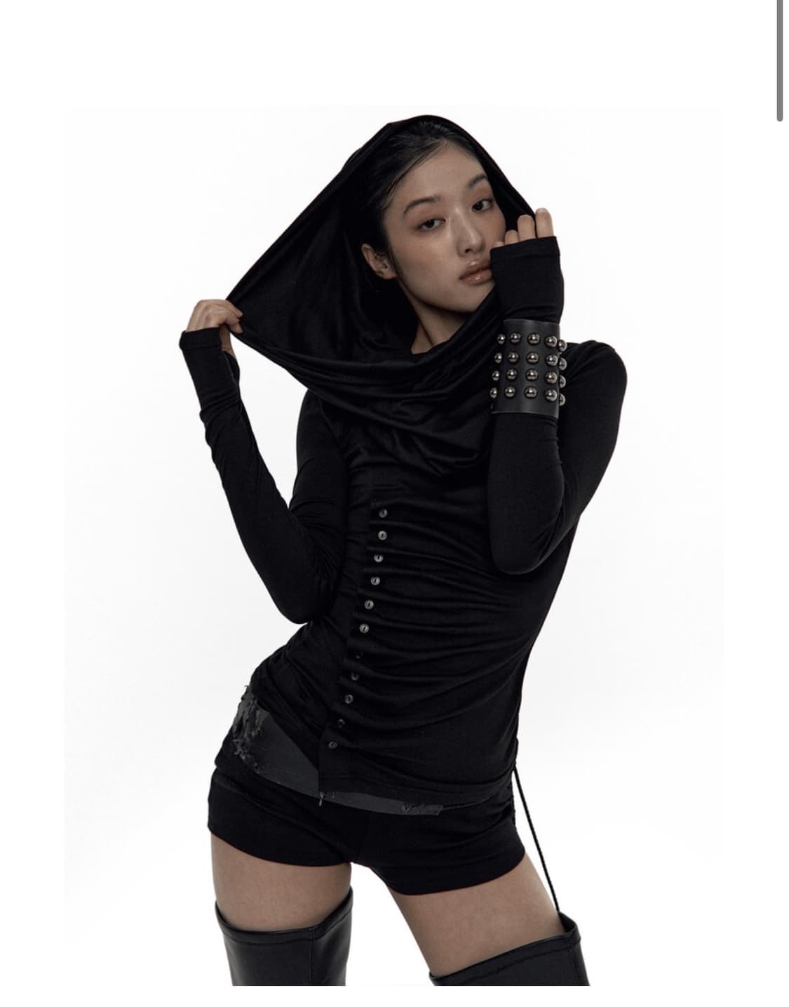 카시코 카울 버튼탑 롱슬리브 상품이미지1