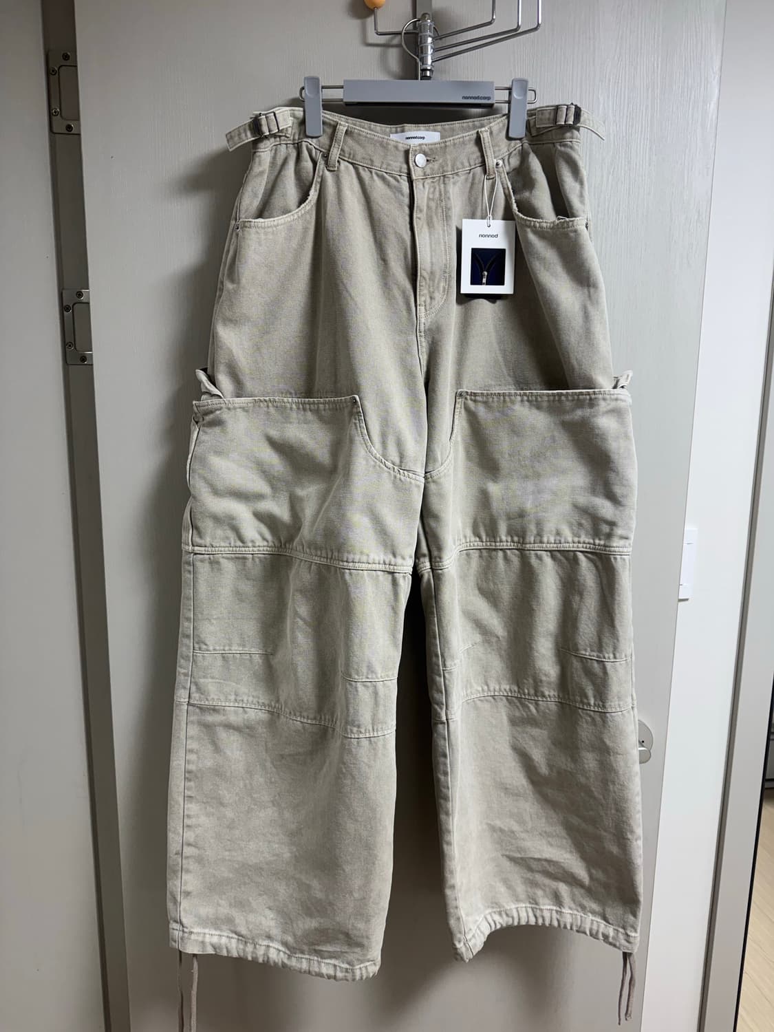 (2) 논노드 더블 니 커버 팬츠 빈티지 베이지 상품이미지1