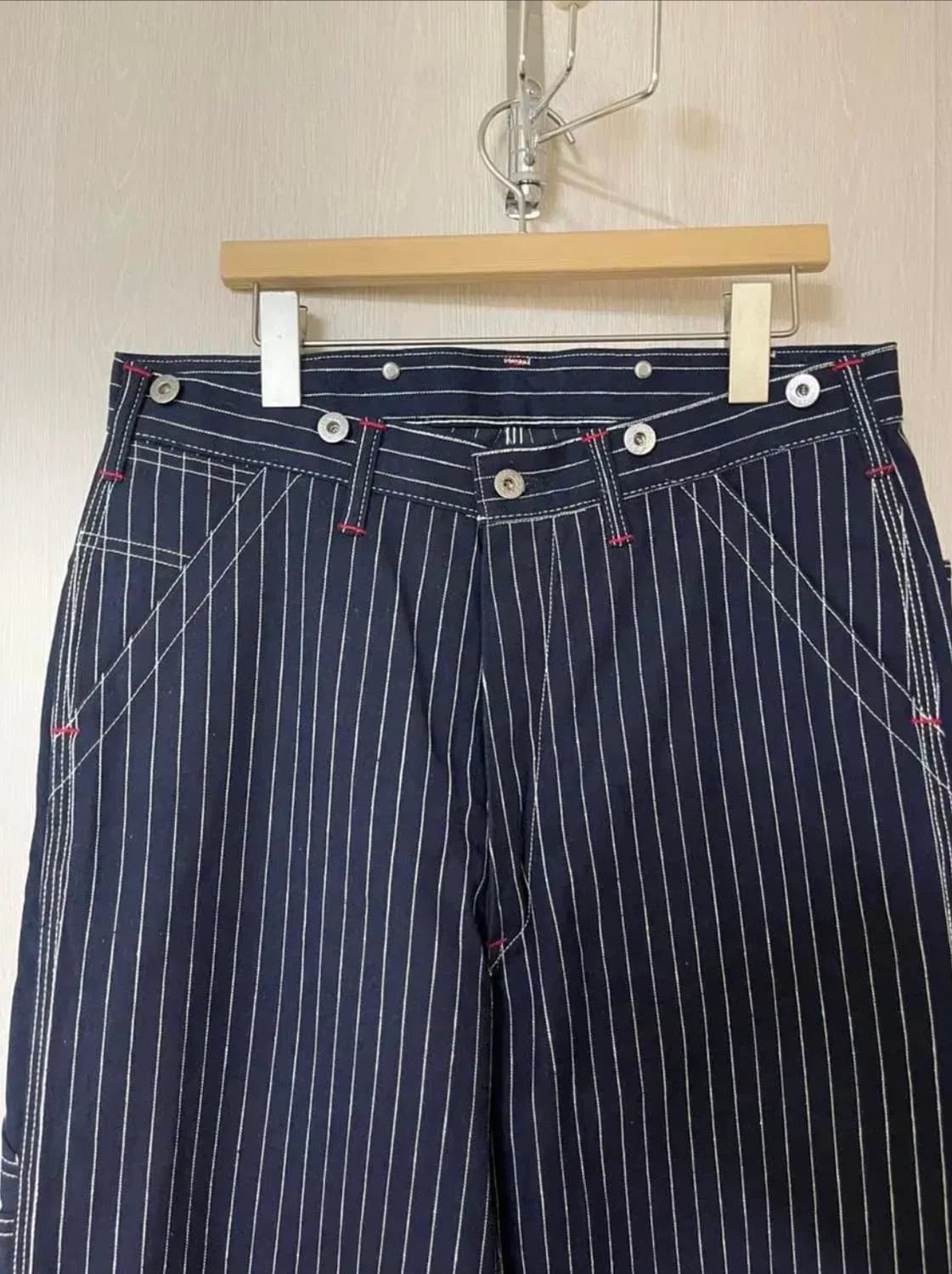 <신품 / made in Japan> 웨어하우스 스트라이프 데님 진 33 상품이미지2