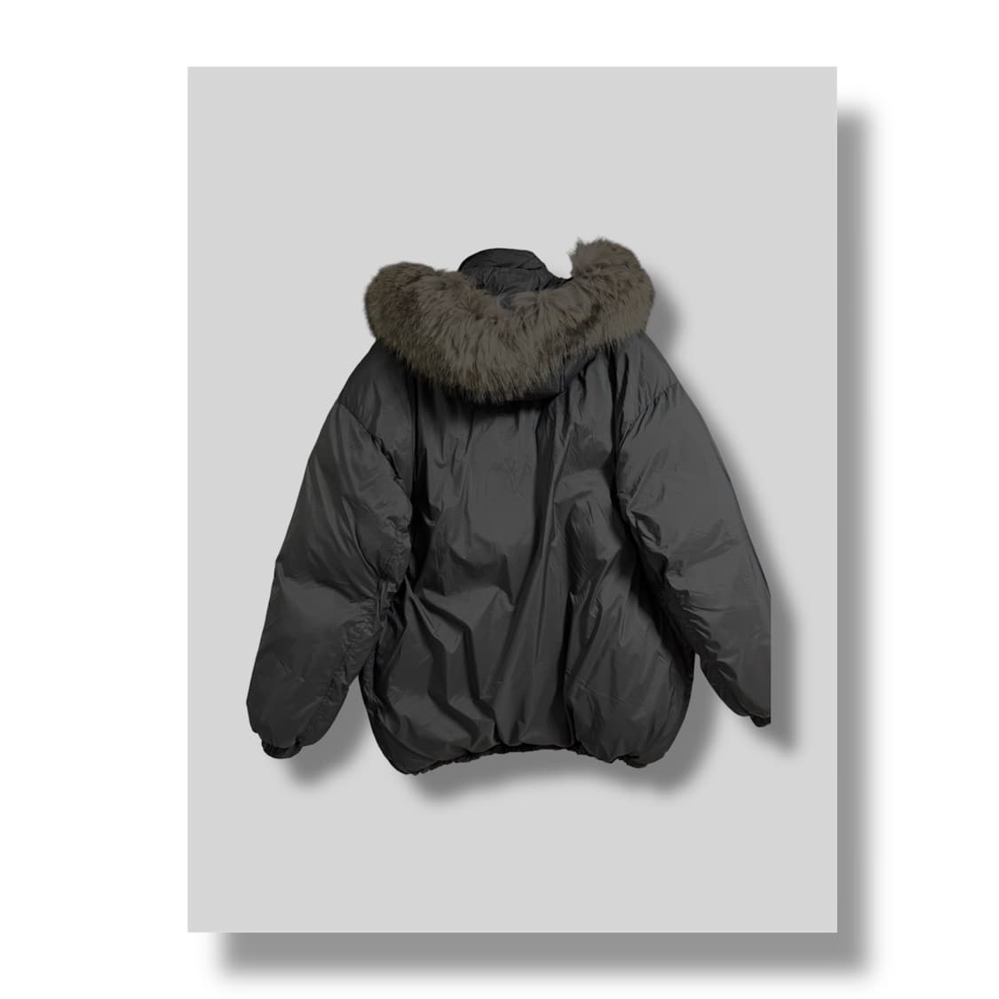 pale jade) 오버핏 라쿤 패딩 코트 [블랙] 상품이미지2