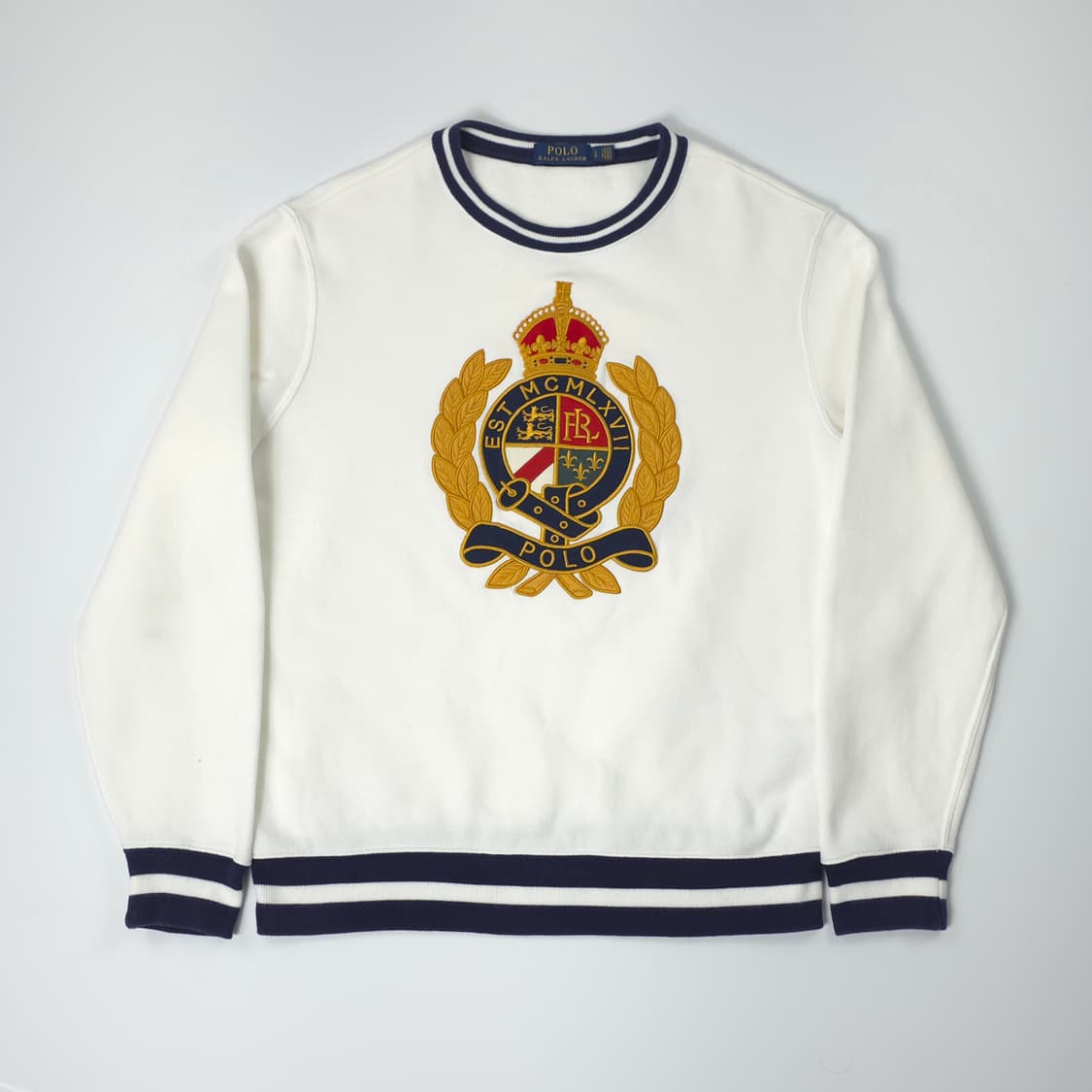 폴로 랄프로렌 빅로고 코튼 맨투맨 화이트 (L) 상품이미지1