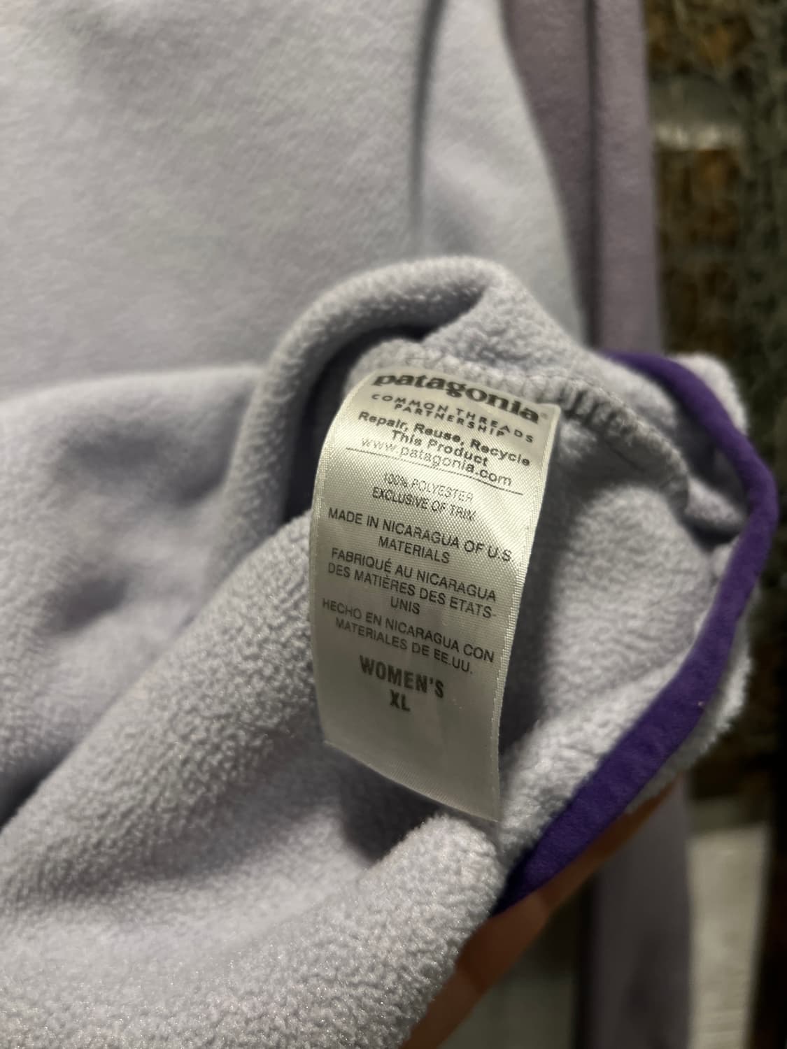 [XL]파타고니아 우먼스 신칠라 라벤더퍼플 아노락 플리스 상품이미지7