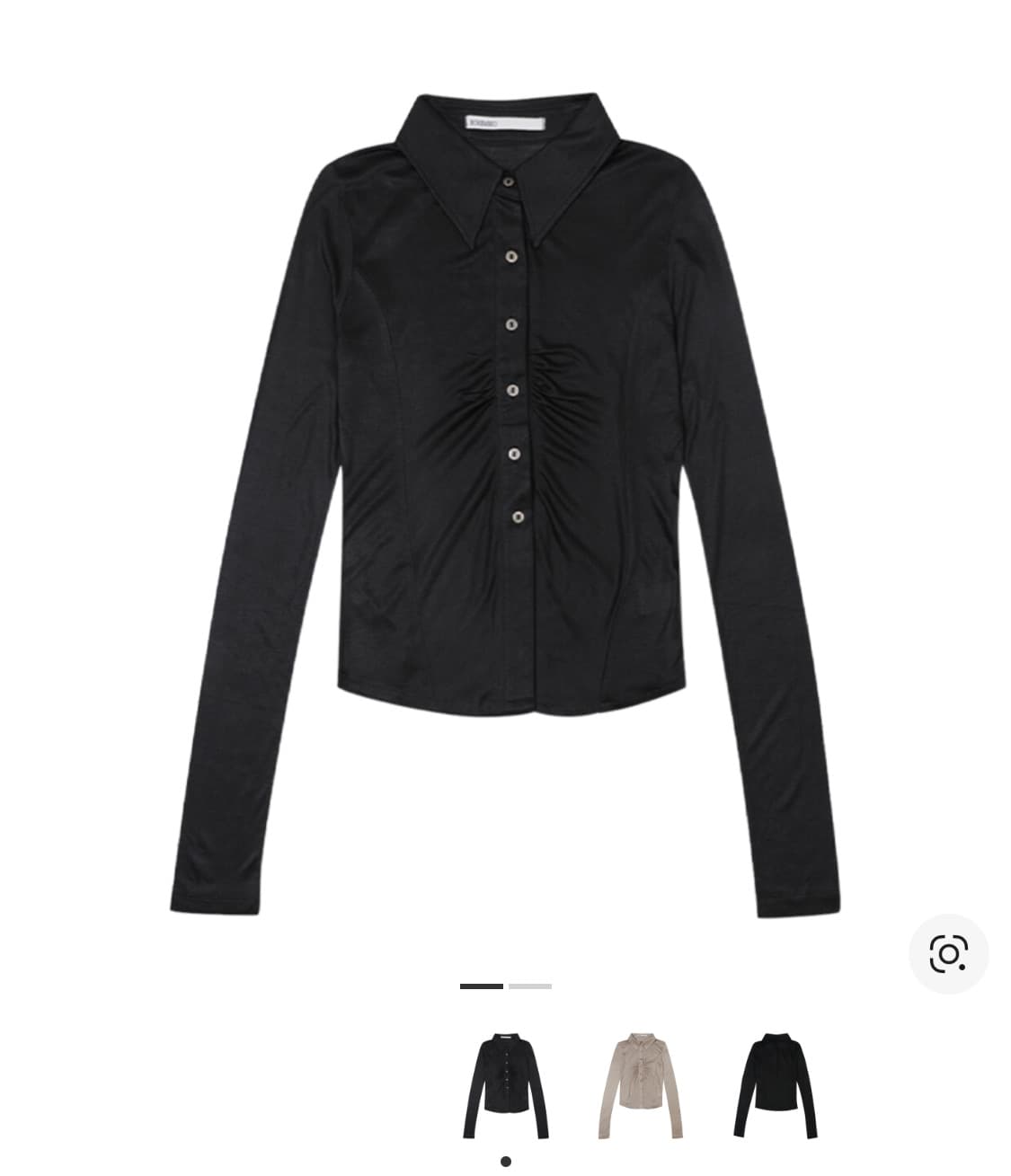 보헤미안서울 셔링 칼라 셔츠 차콜 상품이미지1