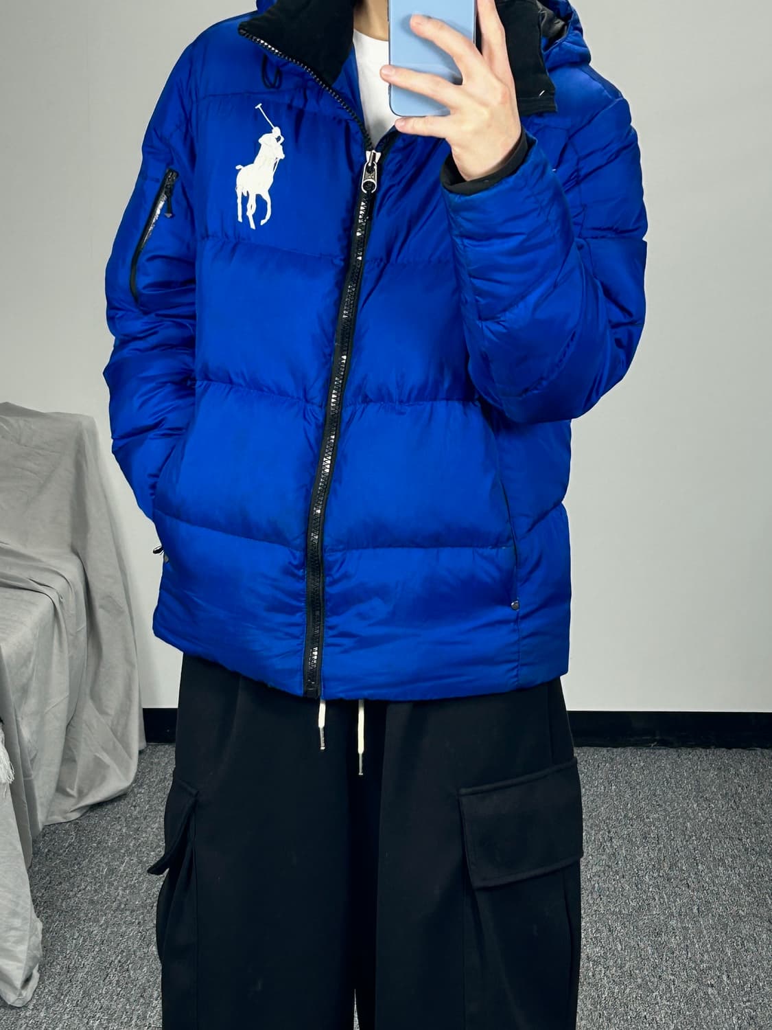 폴로 랄프로렌 빅포니 덕다운 블루 패딩 M 상품이미지2