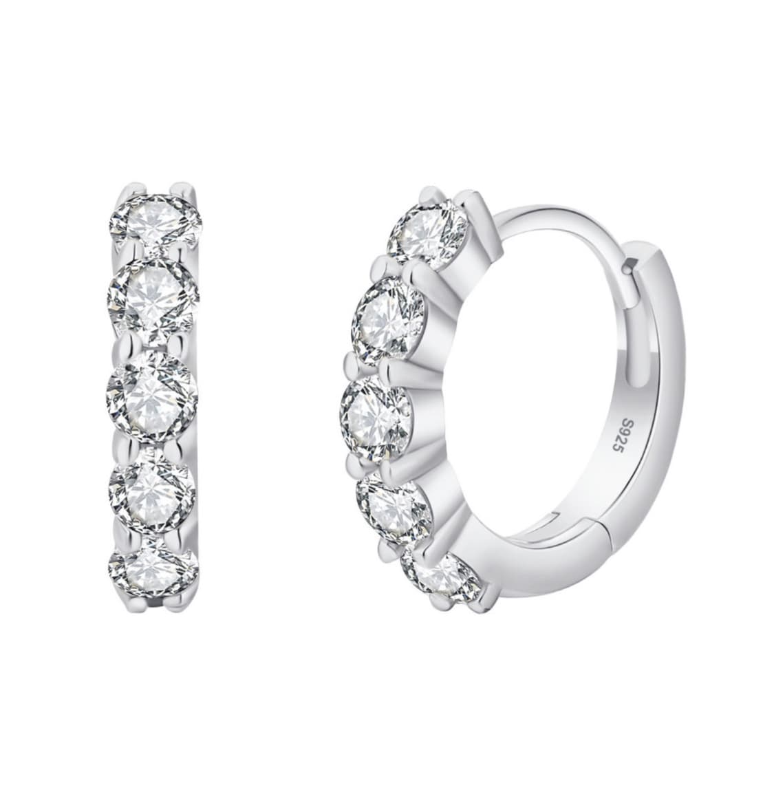 모이사나이트 1캐럿 파베세팅 링 귀걸이 실버925 GRA보증서 포함 상품이미지1