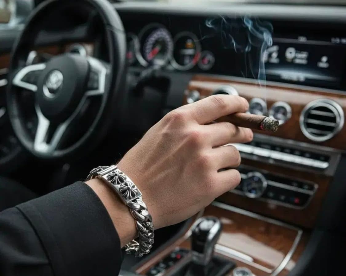 실버  펑크 록 12mm 와이드 체인 남성 팔찌 상품이미지2