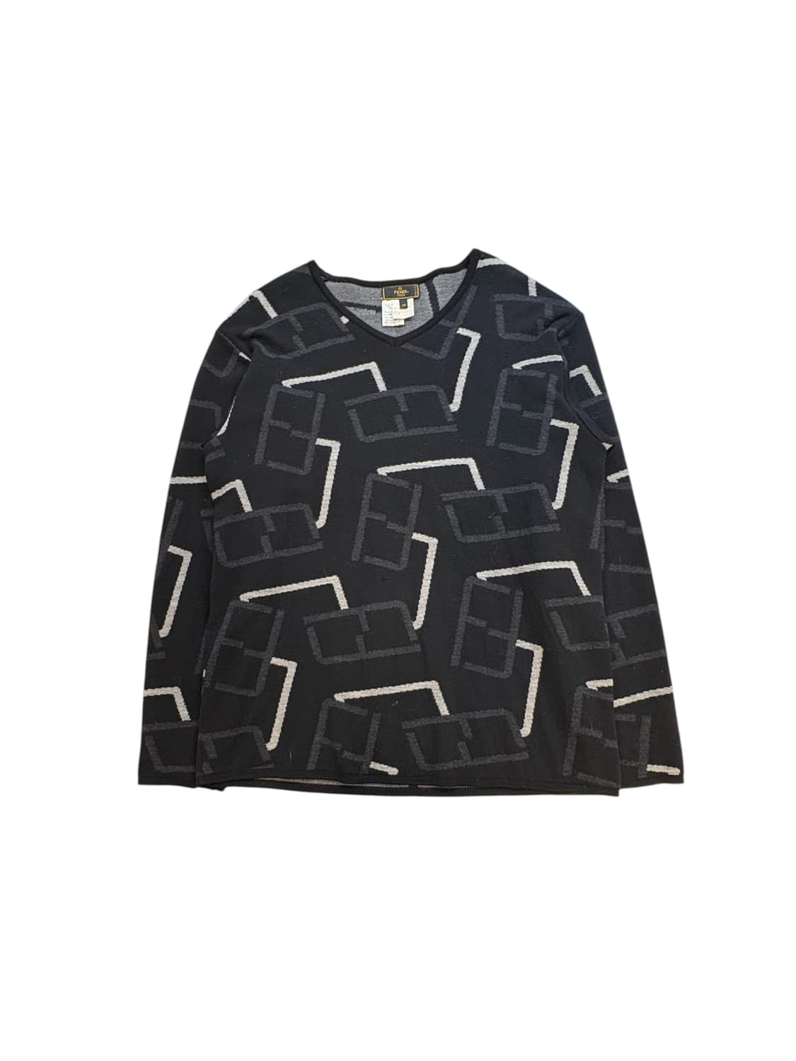 펜디 아브스트랙트 패턴 브이넥 니트 상품이미지1