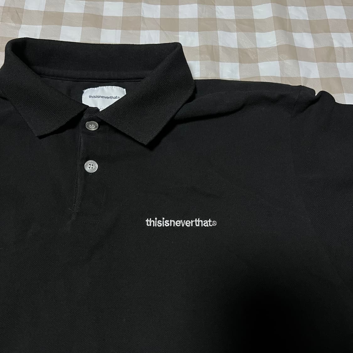 디스이즈네버댓 스펠로고 반팔카라티 L PK티 폴로티 블랙 검정 상품이미지3