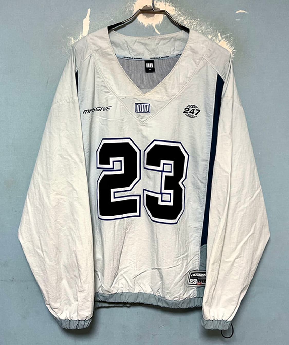 머슬암드 23 남자 우븐 맨투맨 춘추 브이넥 오버핏 XL 105-110 상품이미지1