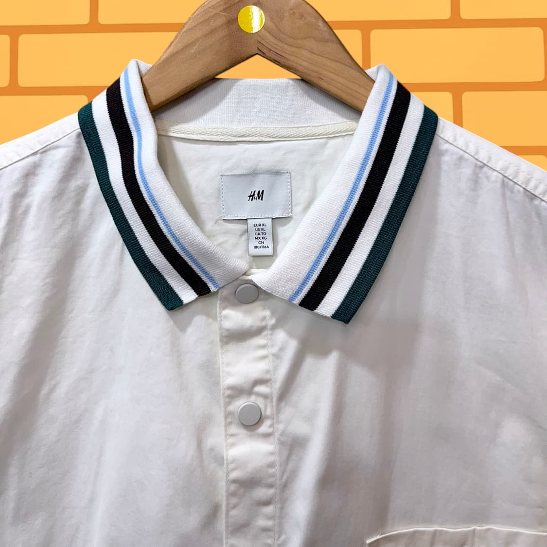 H&M 백로고 자수 셔츠 (L) 상품이미지4