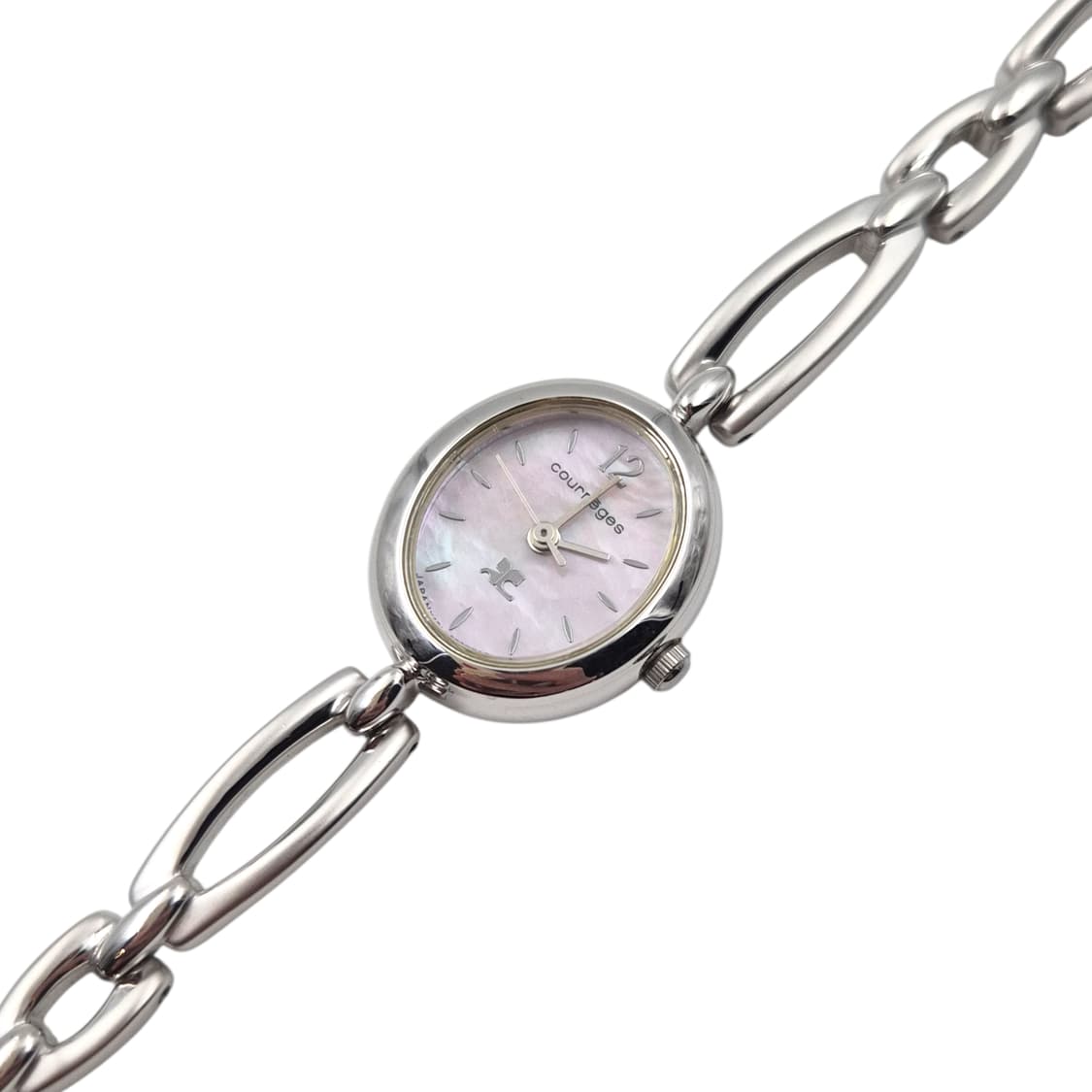 90s 꾸레쥬 핑크 자개 오발 손목 시계 상품이미지3