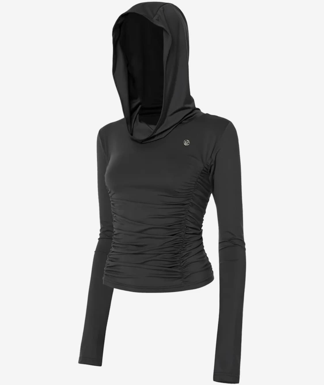 플레어업 후디드 하이넥 롱슬리브 후드티 차콜 상품이미지1