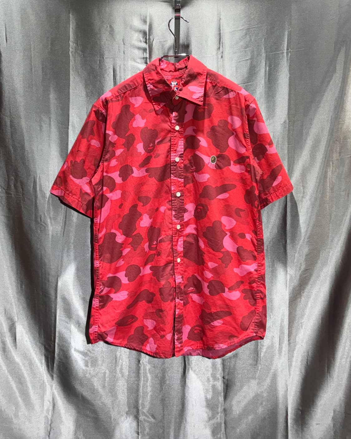 M A BATHING APE 베이프 미니 샤루 레드 카모 하프셔츠 상품이미지3
