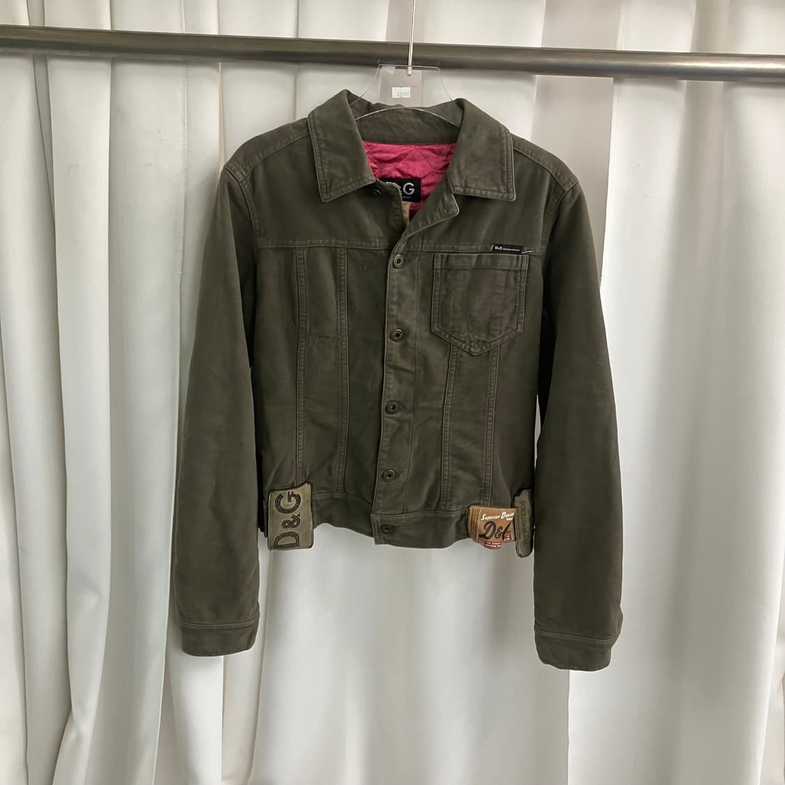 D&G 돌체앤가바나 카키 코튼 패치 트러커 자켓 S 상품이미지1