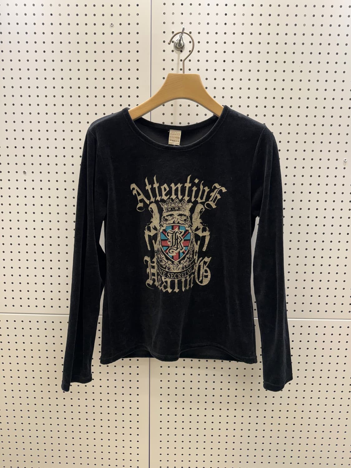 빈티지 무브아 벨벳 크레스트 롱슬리브 티 U1034 상품이미지2