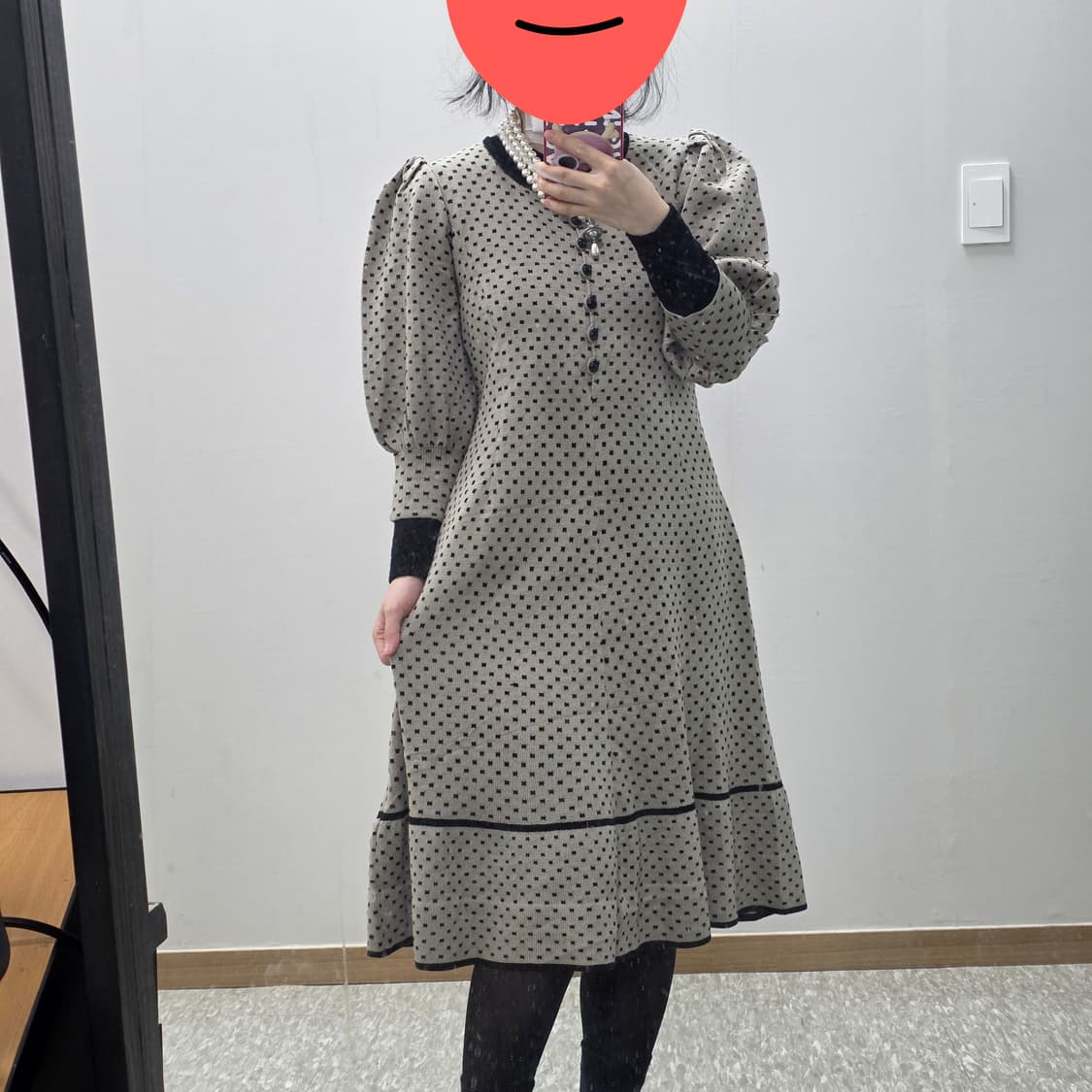 일본빈티지)로맨틱 히메초코라떼갸루st 아오이유우 하객룩 퍼프 니트 원피스 상품이미지2