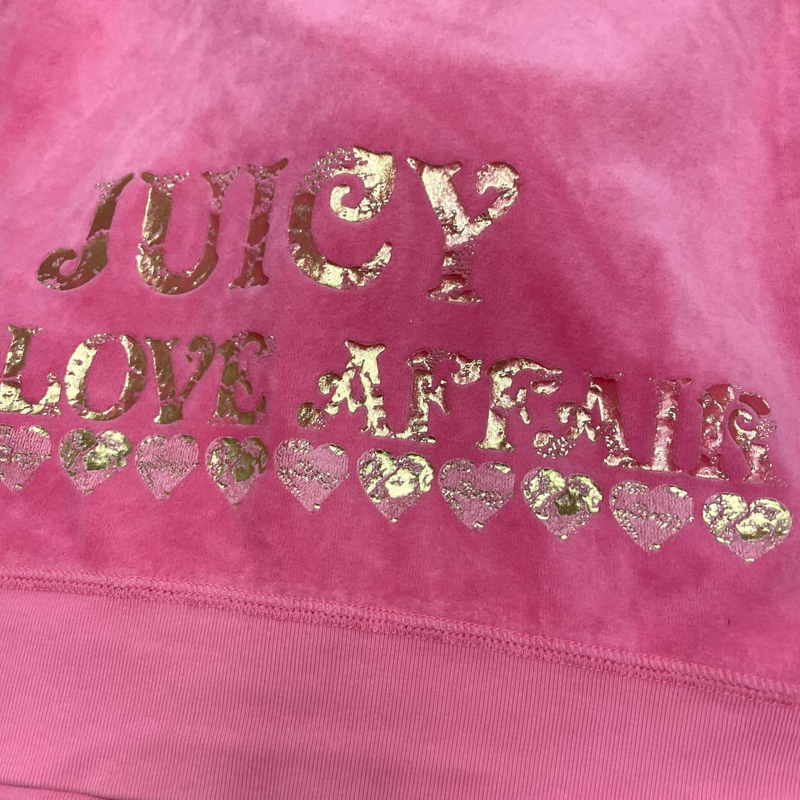 쥬시꾸뛰르 백프린팅 벨벳 핑크 후드집업 여성L 상품이미지9