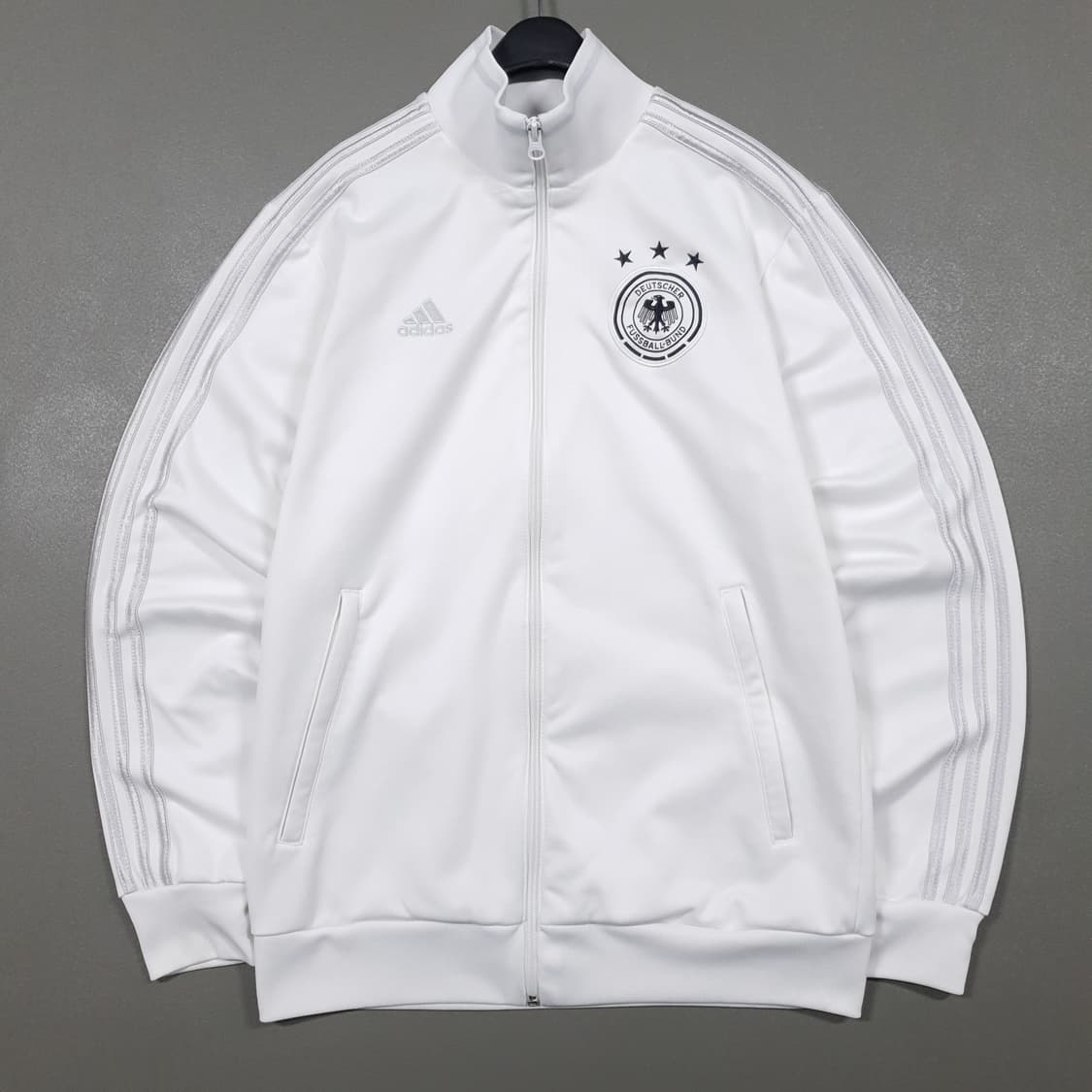 L 아디다스 희귀 대장급 독일 화이트 실버 트랙탑 져지 집업 자켓 100 상품이미지1