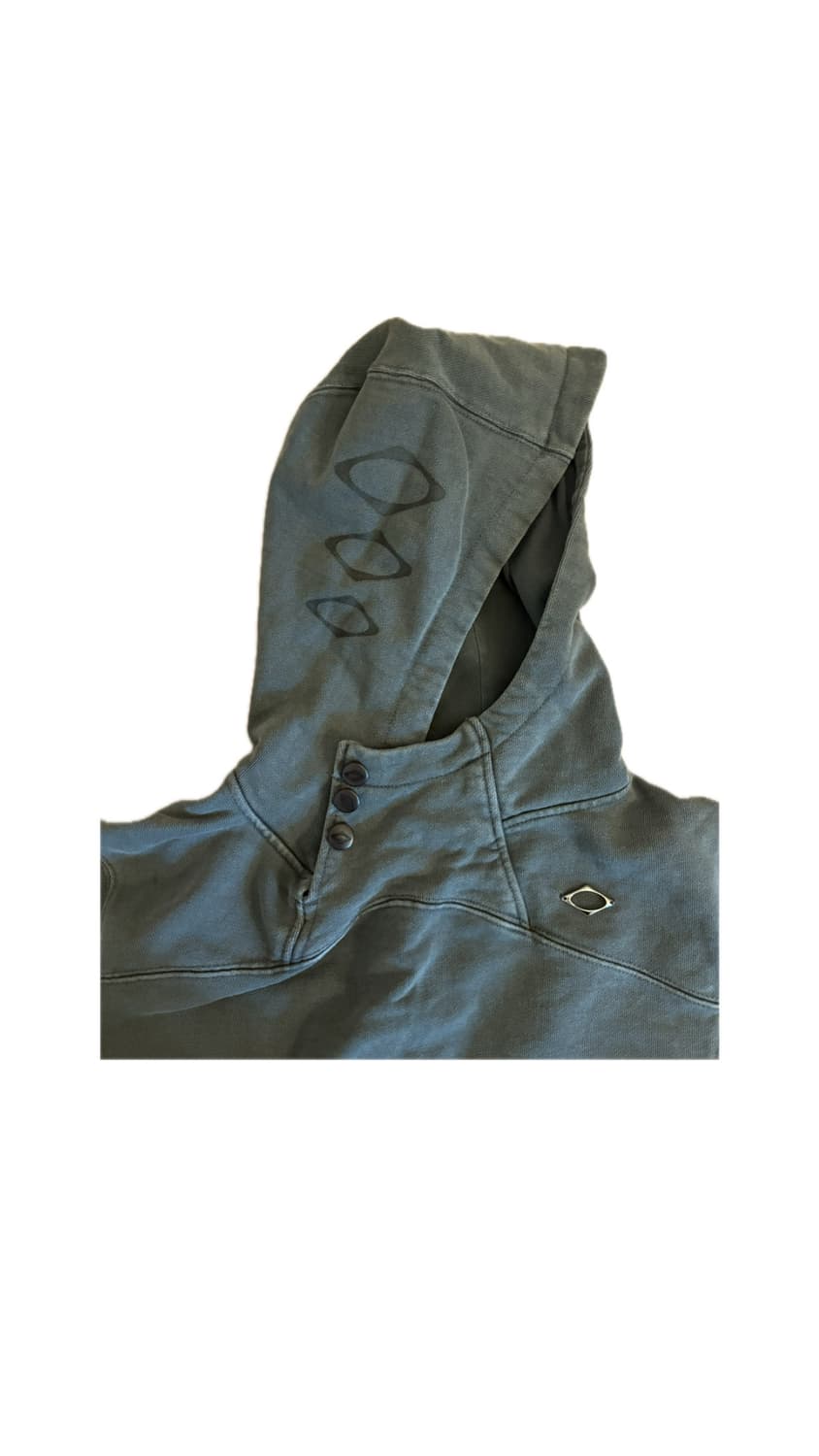 미스치프 사이드 버튼 업 크롭 후드 워시드 차콜 상품이미지3